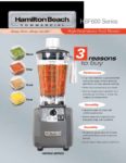 cover page of the Hamilton Beach BBF0600 – Tempest Food Blender Brochure