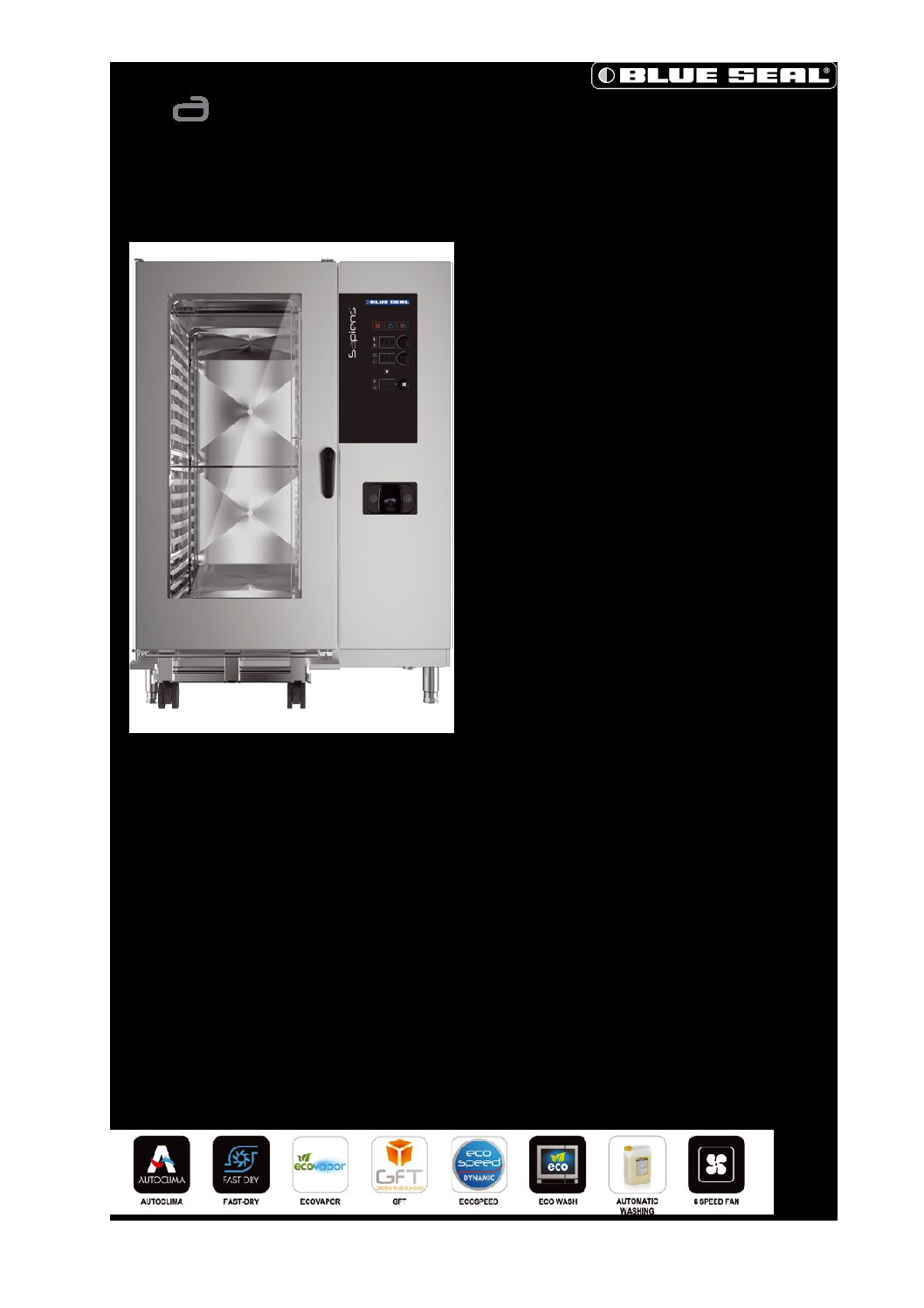 cover page of the Blue Seal Gas Combi Oven G40RSDW – 40 Tray specification sheet pdf