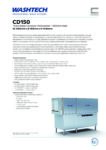 cover page of the Washtech CD150 3 Stage Rack Conveyor Dishwasher specification sheet pdf