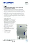 cover page of the Washtech PW3 Large Body Pass Through Warewasher specification sheet pdf