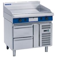 Blue Seal GP518-RB Gas Griddle - Refrigerated Base - Leg Stand