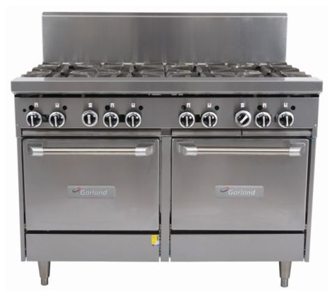 Garland GF48-8LL-NG 8 Burner Range with 2 Space Saver Ovens