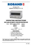 cover page of the Roband GMX1515 Grill Max Toaster specification sheet pdf