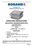 cover page of the Roband GSA610R Grill Station specification sheet pdf