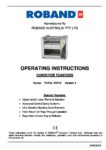 cover page of the Roband TCR10 Conveyor Toaster specification sheet pdf