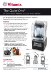 cover page of the Vitamix The Quiet One – VM50031 specification sheet pdf