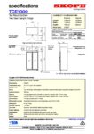 cover page of the Skope TCE1000 2 Glass Door Display Fridge specification sheet pdf