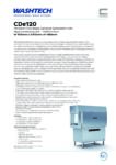 cover page of the Washtech CDe120 – Premium (Two Stage) Conveyor Dishwasher specification sheet pdf