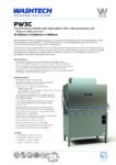 cover page of the Washtech PW3C – High Efficiency Passthrough Warewasher with Heat Condensing Unit specification sheet pdf