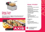 cover page of the Anvil Axis Fryer – Deep Fat Electric Single Pan Brochure