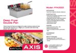 cover page of the Anvil Axis Fryer – Deep Fat Electric Double Pan Brochure