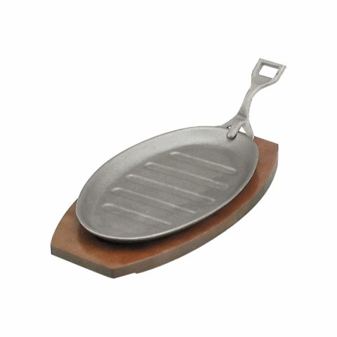 Chef Inox Cast Iron Steak Sizzler with Handle (Gray Finish) ? 290x180mm