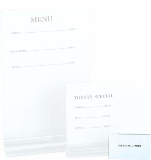 Chef Inox Pvc Buffet Card Holder ? 90X60Mm