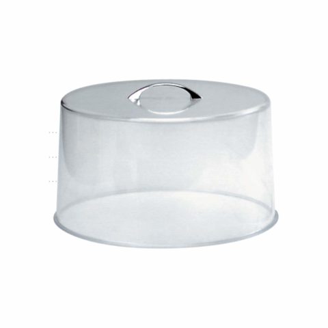 Chef Inox Clear Cake Cover With Chrome Handle ? 300X185Mm