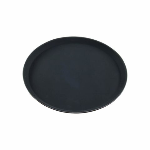 Chef Inox Round Black Tray ? Plastic Non Slip ? 280Mm