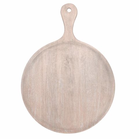 Chef Inox Mangowood Serving Board Round W/Hdl 570X780X35Mm Coral