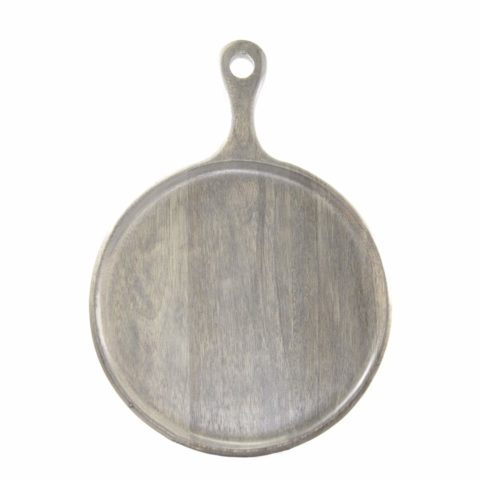 Chef Inox Mangowood Serving Board Round W/Hdl 250X350X15Mm Grey