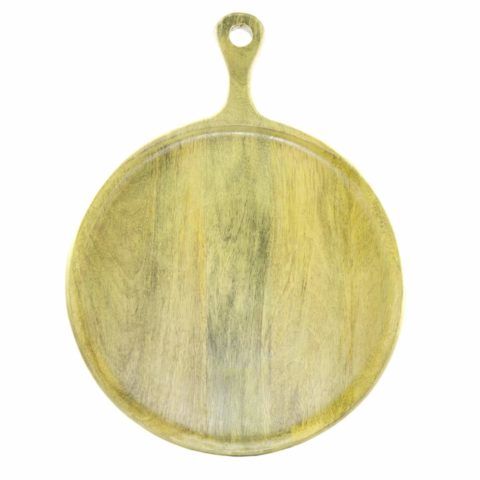 Chef Inox Mangowood Serving Board Round W/Hdl 300X400X15Mm Lime