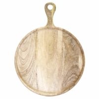 Chef Inox Mangowood Serving Board Round W/Hdl 300X400X15Mmnatural