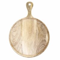 Chef Inox Mangowood Serving Board Round W/Hdl 570X780Mm Natural