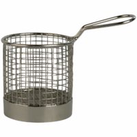 Chef Inox Round Serving Basket With Handle 95X90Mm