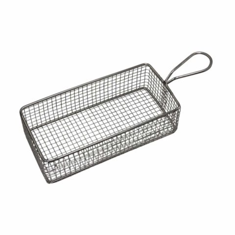 Chef Inox Rectangular Serving Basket With Handle 220X100X60