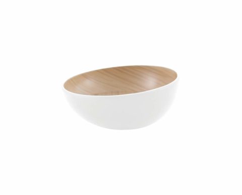 Zicco Echo Melamine Round Bowl White/Birch ? 215?86.5mm