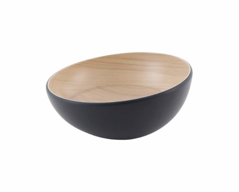 Zicco Echo Melamine Round Bowl Black/Birch ? 252x110mm