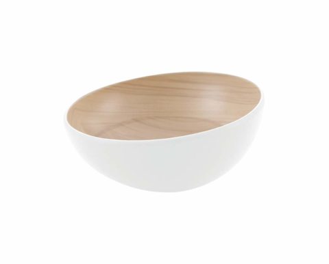 Zicco Echo Melamine Round Bowl White/Birch ? 252x110mm