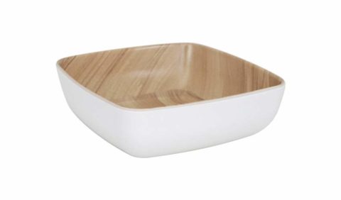 Zicco Echo Square Bowl ? White/Birch ? 165x165x55mm