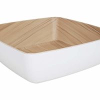 Zicco Echo Square Bowl ? White/Birch ? 250x250x75mm