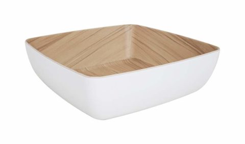 Zicco Echo Square Bowl ? White/Birch ? 250x250x75mm