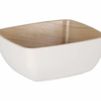 Zicco Echo Rectangular Bowl ? White/Birch ? 176x162x75mm