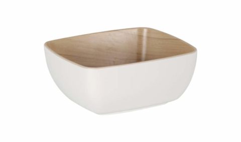 Zicco Echo Rectangular Bowl ? White/Birch ? 176x162x75mm