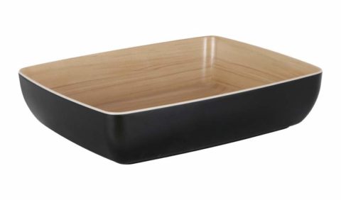 Zicco Echo Rectangular Bowl ? Black/Birch ? 325x265x75mm