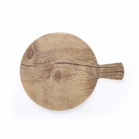 CHEF INOX ROUND WITH HANDLE WOOD EFFECT MELAMINE OAK 320mm