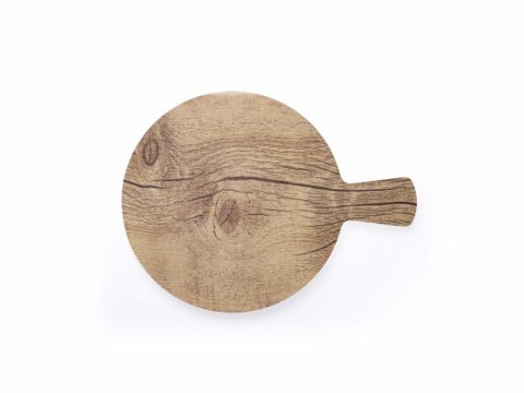 CHEF INOX ROUND WITH HANDLE WOOD EFFECT MELAMINE OAK 320mm