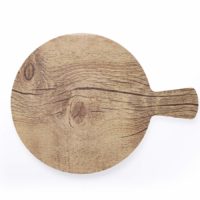 CHEF INOX ROUND WITH HANDLE WOOD EFFECT MELAMINE OAK 370mm