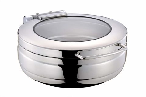 Chef Inox Induction Chafer w/ Glass Lid ? Round Small