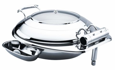 Chef Inox Deluxe Chafer w/ Glass Lid ? Round Small