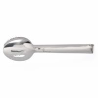 CHEF INOX ROUND SPOON TONGS S/S ONE SIDE SLOTTED 240mm