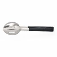 CHEF INOX ROUND SPOON TONGS S/S ONE SIDE SLOTTED/VINYL HDL 2