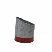 Chef Inox Coney Island -Galvanised Pot Slant Dipped Red 105X115Mm