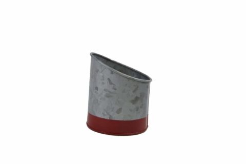 Chef Inox Coney Island -Galvanised Pot Slant Dipped Red 105X115Mm