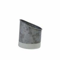 Chef Inox Coney Island -Galvanised Pot Slant Dipped White 105X115Mm