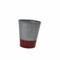 Chef Inox Coney Island -Galvanised Pot Flared Dipped Red 100X95Mm