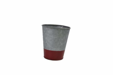 Chef Inox Coney Island -Galvanised Pot Flared Dipped Red 100X95Mm