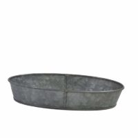 Chef Inox Coney Island -Galvanised Oval Tray 240X160X45Mm