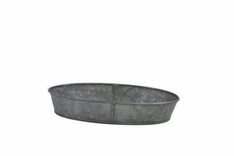 Chef Inox Coney Island -Galvanised Oval Tray 240X160X45Mm