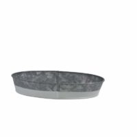 Chef Inox Coney Island -Galvanised Oval Tray Dipped Wht 240X160X45Mm